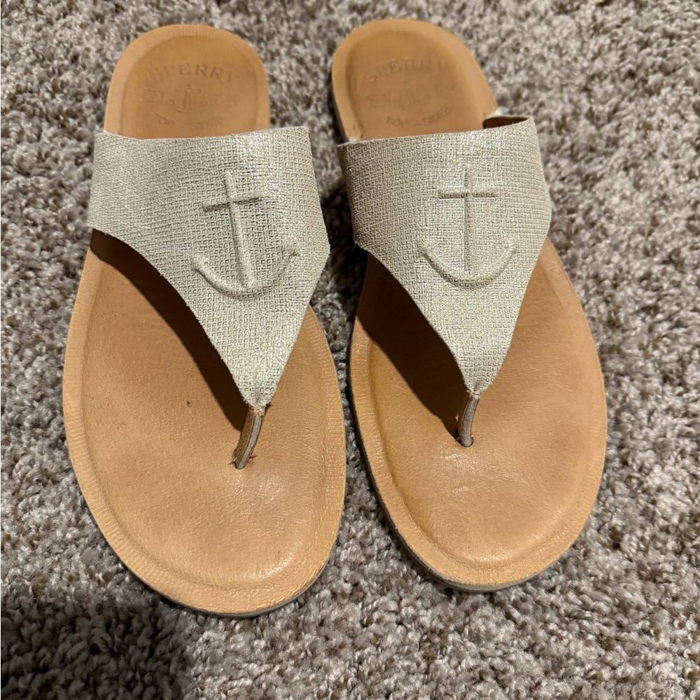 Sperry Beige Anchor Sandals